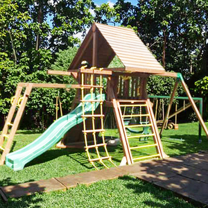 Parco Giochi Personalizzabile in <span class=keywords><strong>Legno</strong></span> <span class=keywords><strong>di</strong></span> Abete Cinese per Bambini con Fortini, Scivoli e Altalene - Attrezzatura Completa per Parco Giochi all'Aperto - Product Image 3