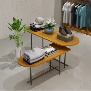 Rak Display dinding pakaian kayu fitting dan Display toko pakaian ritel panas furnitur kabinet Display dinding baju kayu