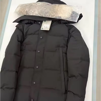 Veste d'hiver pour homme en duvet, style classique personnalisé, de haute qualité, coupe-vent et chaude, véritable fourrure de loup