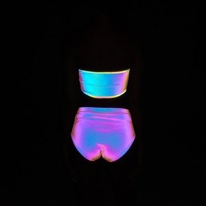 European American Cross-border Hot-selling <strong>Reflective</strong> Strappy Bow Collar Vest Women's Sexy Tight Luminous <strong>Top</strong> - Product Image 3