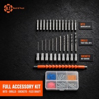 Perceuse électrique sans fil 18V, batterie lithium, kit de perceuse à vitesse variable, tournevis pour réparation à domicile et travaux de construction