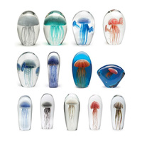 Décoration de méduse en verre glacé coloré, gelée, objets abstraites, ornements pour décorations de Table
