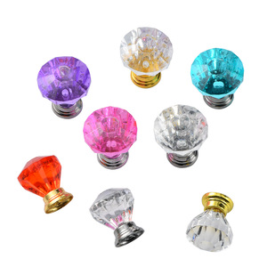 Crystal Handle Acrylic Round <b>Drawer</b> Cabinet <b>Knob</b> Minimalist Style Durable Furniture Hardware - Product Image 5