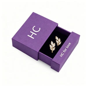 Artisan Concept Design <b>Earring</b> <b>Gift</b> <b>Box</b> Sliding Outer Sleeve Rigid Paper Jewelry Drawer <b>Box</b> Custom Branded Packaging Producer - Product Image 1