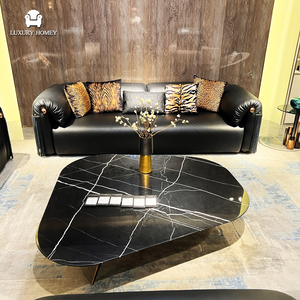 Ý cao cấp sang trọng thiết kế thời trang phòng khách đồ nội thất Set da hiện đại sofa Set đồ nội thất phòng khách - Product Image 2