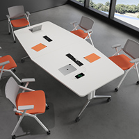 Table de conférence moderne en bois massif, écologique, pour usage commercial, hôtels, écoles, mobilier de bureau multifonctionnel, réglable