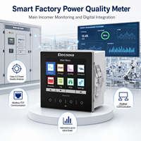 Analyseur de qualité d'alimentation intelligent pour usine, classe 0.2, Modbus TCP, Profinet, écran TFT, harmoniques 63e, système de compteur triphasé