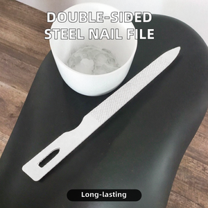 Lima de Uñas Profesional de Doble Cara de Acero Inoxidable, Herramienta Económica para Uñas de los Pies con Recambios de Papel de Lija, Herramienta de Manicura y Pedicura - Product Image 2