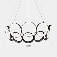 Lustre LED moderne de luxe, luminaire suspendu en métal argenté, lampe de plafond LED pour la décoration de la maison et du bureau