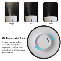 Chambre à coucher design noir Humidificateur à ultrasons Capacité de 5l avec télécommande électrique