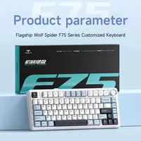 Clavier mécanique de jeu sans fil/filaire AULA F75 2.4G RGB personnalisé, disposition 75 %, profil OEM, structure Gasket