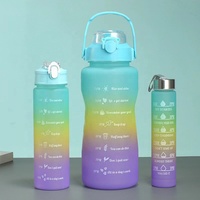 1 세트 3 개 2L 스포츠 물병 그라디언트 2000ml 900ml 500ml 보텔라 데 아구 플라스틱 체육관 물병