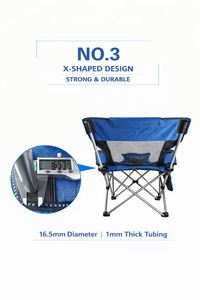 Chaise Lune Moderne Pliante Portable pour Extérieur, Camping, Plage, Jardin, Randonnée, Bureau, Pause Déjeuner, Pêche, en Tissu Oxford 600D et Fer - Product Image 4