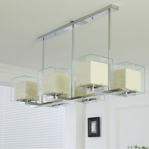 Chi Yu-tang Xuan Paper Chandelier Rectangle 6-Head LED E27 Switch Control For Bedroom Study Living Room - Product Image 3