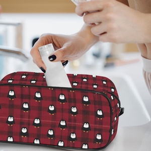 Red Color Customs Design Waterproof Makeup <b>Bag</b> Travel Cosmetic Pouch <b>Large</b> Capacity <b>Toiletry</b> Organizer Portable Wash <b>Bag</b> - Product Image 6