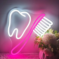 Enseigne néon LED personnalisable pour dentiste, motif dent et brosse à dents, pour décoration murale de réception de clinique dentaire et de cabinet dentaire