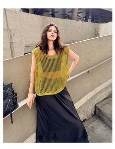 Bettergirl 2026 Nouveau <span class=keywords><strong>Gilet</strong></span> Tricoté Américain Style Spicy Girl à Découpes et Transparence, Coupe Ample <span class=keywords><strong>Sans</strong></span> Manches 2026 - Product Image 1