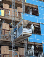 Plateforme de levage de matériaux de construction à monorail à cage unique, entraînée par un moteur électrique, capacité de 3000 kg, haute performance