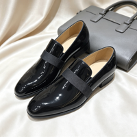 Herren Lederschuhe Schwarz Elastisches Band Slip-on Anzugschuhe Moderne Business Formelle Schuhe Dezenter Luxus Herrenschuhe