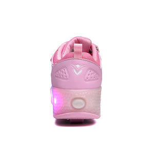 Chaussures de <span class=keywords><strong>patin</strong></span> à roulettes lumineuses à LED de <span class=keywords><strong>taille</strong></span> 27-43 pour enfants et adultes Chaussures de sport à double roue de charge - Product Image 3