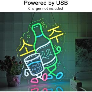 Korean Soju Neon Light LED Indoor Hanging Ambient Light Store Window <b>Sign</b> Decoration Light Street Indicator Light Luminous <b>Sign</b> - Product Image 3