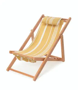 Mini cadeira estilingue vintage, venda quente personalizada, mini cadeira estilingue vintage amarelo, tira única, ao ar livre, ajustável, de madeira, seis tipos de série, cadeira de praia