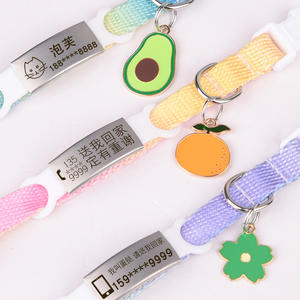 Collier de chat personnalisé de couleur dégradée sécurité anti-perte en silicone souple avec plaque signalétique réglable d'impression de style tactique - Product Image 2