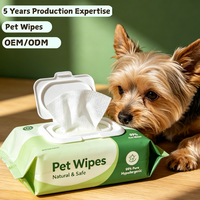 Lingettes humides pour animaux de compagnie avec emballage personnalisé, lingettes pour animaux de compagnie fabriquées en usine, lingettes pour animaux de compagnie avec logo, lingettes écologiques pour pattes d'animaux