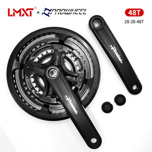 Pédalier 3 pièces avec plateaux de chaîne 42/48 dents pour VTT, doté d'un bras de manivelle à trou carré et de plateaux de chaîne en aluminium - Product Image 2