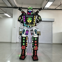 Costume de Mecha Géant Lumineux à LED pour Spectacles Scéniques, Cosplay et Performances, Équipé d'un Écran LED sur la Poitrine