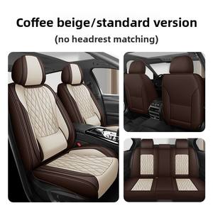 Housse de siège de voiture universelle 5 places Ensemble complet de luxe en similicuir imperméable avant arrière Coussin de siège de voiture - Product Image 6