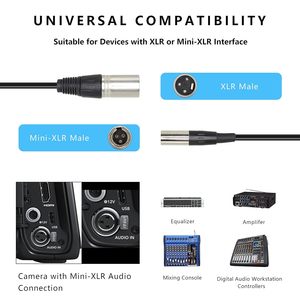 Fábrica al por mayor profesional Nylon trenzado micrófono <span class=keywords><strong>Audio</strong></span> Cables Mini <span class=keywords><strong>3</strong></span> Pin Xlr macho a Xlr macho <span class=keywords><strong>Cable</strong></span> <span class=keywords><strong>de</strong></span> alta calidad Xlr - Product Image 2