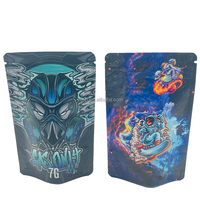 Sacs Mylar personnalisés imprimés avec fermeture éclair, résistants aux enfants, mats, anti-humidité, pour emballage d'écouteurs (1g, 3.5g, 7g, 14g, 28g)