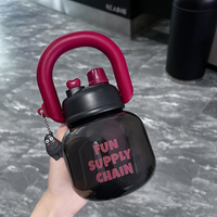 Tasse à thé en PC haute transparence avec pendentif animal mignon, sans danger pour les aliments, écologique, réutilisable avec couvercle
