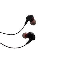 2025 penjualan Baru Headset musik Stereo sempurna Hitam 3.5mm Earphone In-Ear headphone Earphone berkabel Logo kustom