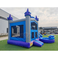 Château gonflable commercial d'extérieur pour enfants avec toboggan intégré et aire de jeux