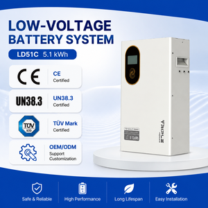Batterie LiFePO4 Triple <span class=keywords><strong>Power</strong></span> LD51C 5,12 kWh 51,2 V 100 Ah, batterie de stockage d'énergie solaire modulaire basse tension, 16 parallèles - Product Image 2