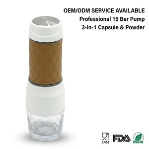 Machine à expresso manuelle 3-en-1 OEM/ODM, portable, 8 bars de pression, matériaux de qualité alimentaire, capsules/café moulu - Product Image 3