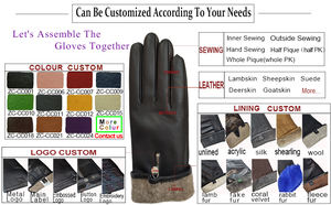 Benutzer definierte Klassiker Reiß verschluss Winter Frauen Warmer Sex Echte Schaffell Leder handschuhe - Product Image 4