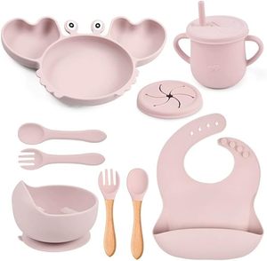 Ensemble d'alimentation pour bébé en silicone |   10 produits de sevrage pour bébés de haute qualité sans bisphénol A - Product Image 1