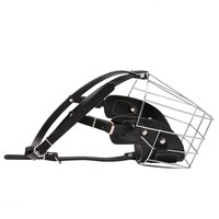 Masque de fournisseur d'animaux de compagnie panier en fil métallique Pit Bull sangles en cuir réglables museau de chien matériau solide en métal