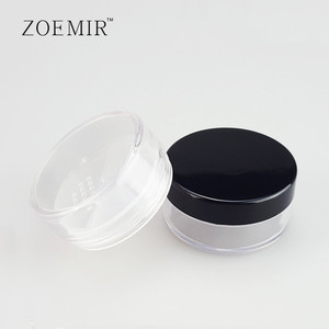Pot de poudre libre simple de 5g avec tamis rotatif Boîte à poudre libre noire ronde de marque privée - Product Image 6