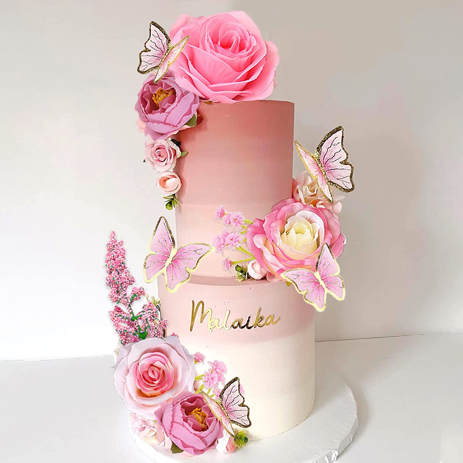 19 decorazioni per torte con fiori di eucalipto artificiali per feste di compleanno, matrimoni, matrimoni, 19 pezzi