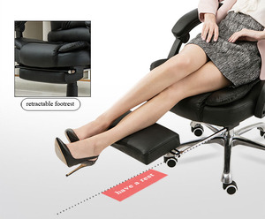 हाई-बैक एर्गोनोमिक आरामदायक रोलिंग पु चमड़े की हाई बैक कुर्सी, फुटरेस्ट के साथ एर्गोनोमिक मसाज ऑफिस कुर्सी - Product Image 5