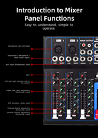 Console de mixage professionnelle Shunjiayu F4 à 4 canaux avec entrée USB pour 2 appareils, idéale pour l'enregistrement sur ordinateur et le KTV à domicile