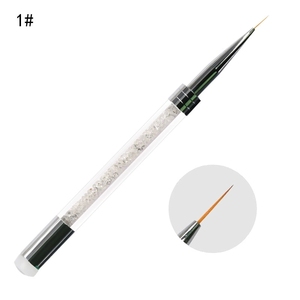 Pinceau à ongles en nylon avec manche en acrylique, plat et rond, pour la peinture au gel, outil de manucure, décoration de salon, pinceau pour nail art - Product Image 4