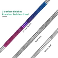 Pousse-cuticules professionnel en acier inoxydable à bord lisse VH, durable, pour manucure et pédicure, préparation des ongles, ensemble de réparation des ongles et des pieds pour bébés