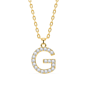 Colgante de Letra Personalizado con Diamante Cultivado en Laboratorio VVS VS EF en Plata de Ley 925 con Acabado en Oro, Joyería Fina Personalizada - Product Image 6