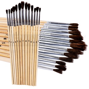 Vente en gros, brosse à cheveux économique, ensemble de pinceaux d'artiste, fournitures d'art, manche en <span class=keywords><strong>bois</strong></span> pour aquarelle, peintures à l'huile et acryliques - Product Image 1