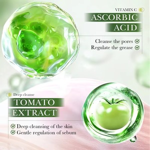 Nettoyant à l'argile clarifiant les pores à la tomate verte VC – Nettoyage en profondeur, affine les pores, lisse et hydrate la peau délicate du visage - Product Image 4